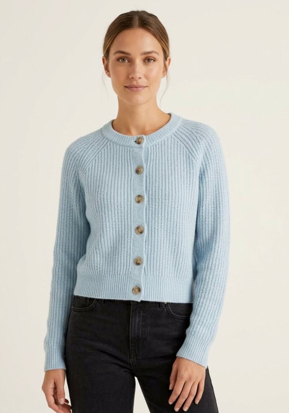 UNIVERSAL THREAD Light Blue Button Down Cardigan Chunky Knit Sweater Medium
